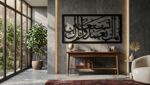 Islamic Wooden Calligraphy Iyyaka Nabudu For Wall Decor