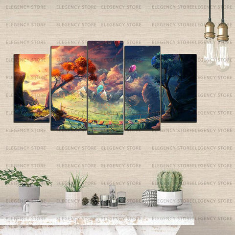 5 Split 3D Wall Frame - Digitally Printed Landscape(AJ-021)