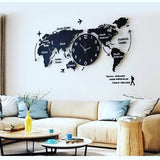 World Map Wall Clock Large