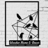 Art Series Birds on Wire Wooden Wall Art