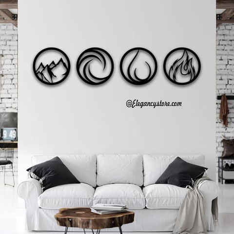 4 Pcs Elements Wall Decor