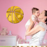 football shape mirror gold
