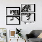 4 Pcs Box Style Horse Wall Decor