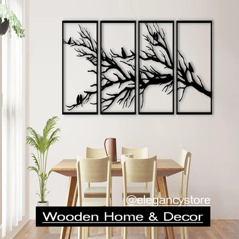 Tree of Life 4 Panels Wooden Wall Art