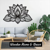 Single Pc Lotus Wooden Wall Hanging