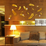 Feather Shape Mural Decals - GOLD