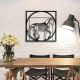 Round Square Shape Horse Wall Art