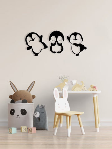 Baby Penguins Wood Wall Art